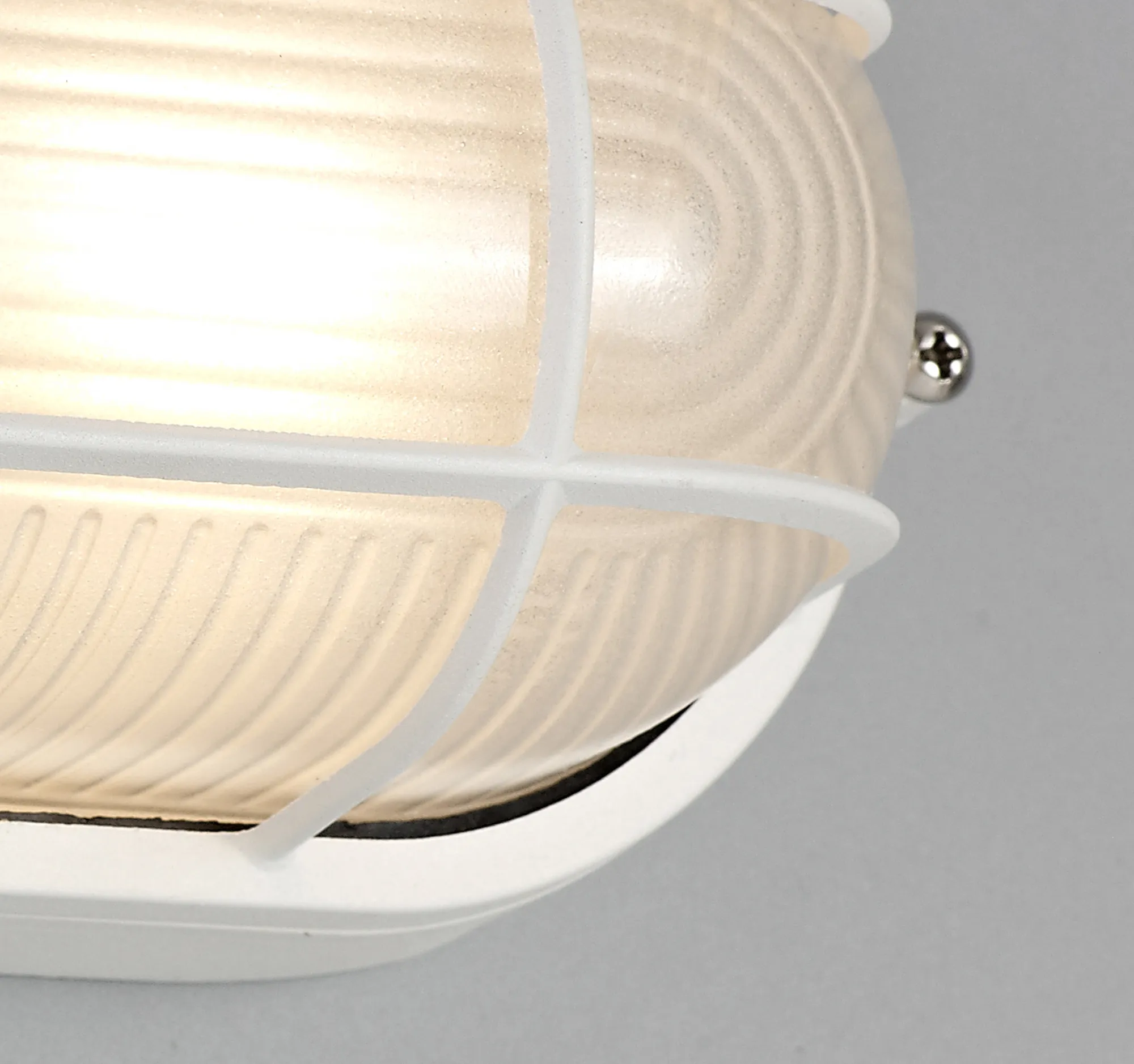 Avon Oval Wall Lamp 1 Light IP44 Outdoor White D0479  Deco Avon